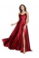 Cheapest Sleeveless Silky Satin A-Line Long Low Back Cowl Neck Sexy Evening Dress UK