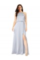 Cheapest Sleeveless Silky Satin A-Line Long Open Back Halter Neck Evening Dress UK