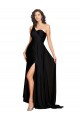 Cheapest Sleeveless Silky Satin A-Line Long One Shoulder Sexy Evening Dress UK