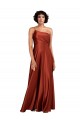 Cheapest Sleeveless Silky Satin A-Line Long One Shoulder Evening Dress UK