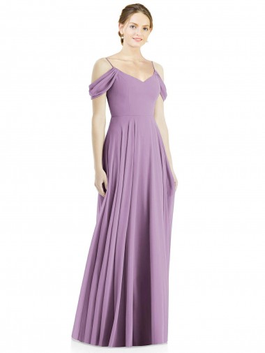 Cheapest Sleeveless Soft Chiffon A-Line Long Spaghetti Straps Maxi Evening Dress UK