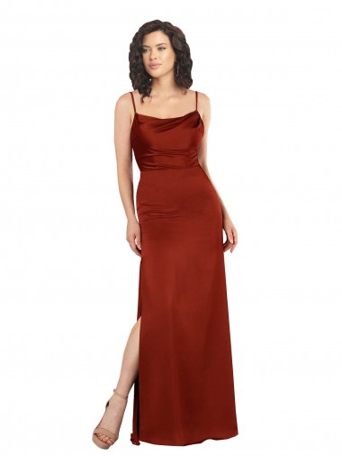 Cheapest Sleeveless Silky Satin A-Line Long Low Back Square Neck Evening Dress UK