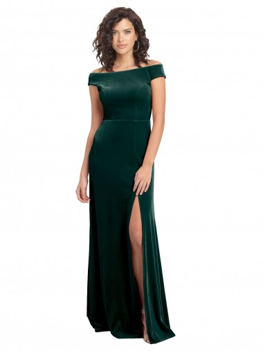 Cheapest Cap Sleeves Stretch Velvet A-Line Long Square Neck Evening Dress UK