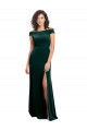 Cheapest Cap Sleeves Stretch Velvet A-Line Long Square Neck Evening Dress UK