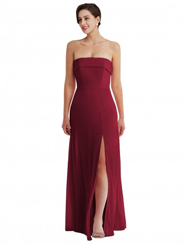 Cheapest Sleeveless Soft Chiffon A-Line Long Strapless Maxi Evening Dress UK