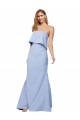 Cheapest Sleeveless Stretch Crepe A-Line Long Strapless Evening Dress UK