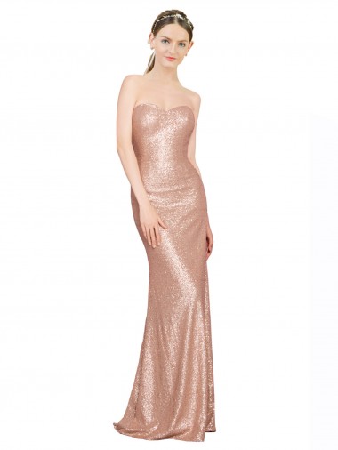 Cheapest Sleeveless Sequin A-Line Long Sweetheart Evening Dress UK