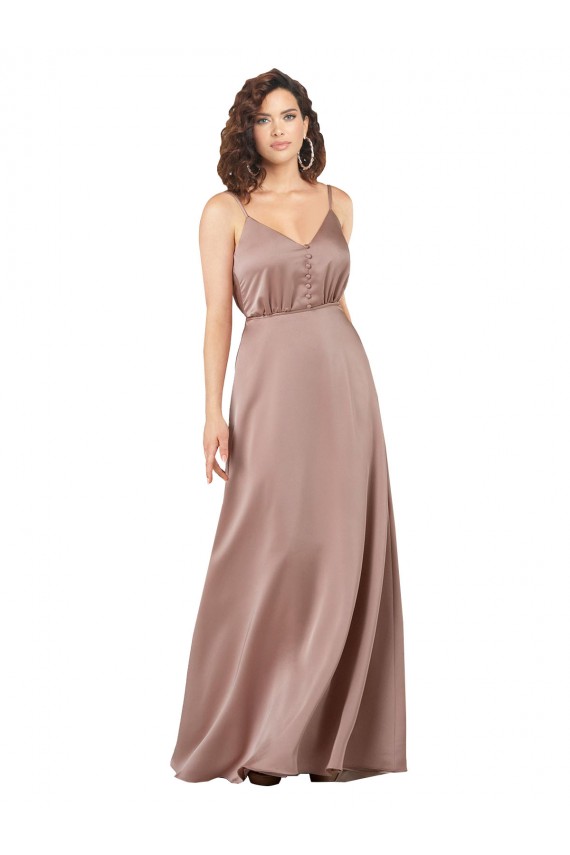 Cheapest Sleeveless Silky Satin A-Line Long Sweetheart Evening Dress UK