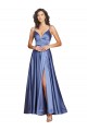 Cheapest Sleeveless Silky Satin A-Line Long Sweetheart Sexy Evening Dress UK