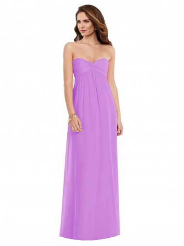 Cheapest Sleeveless Soft Chiffon A-Line Long Sweetheart Low Back Maxi Evening Dress UK