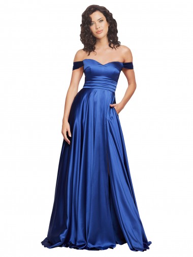 Cheapest Sleeveless Stretch Satin A-Line Sweep Train Sweetheart Evening Dress UK