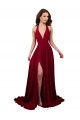 Cheapest Sleeveless Spandex A-Line Long V-Neck Sexy Evening Dress UK