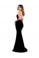 Cheapest Sleeveless Stretch Crepe Mermaid Long High Neck Black Sexy Evening Dress UK