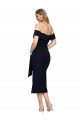 Cheapest Sleeveless Stretch Crepe Sheath Midi Length Square Neck Evening Dress UK