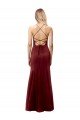 Cheapest Sleeveless Stretch Crepe Mermaid Long High Neck Open Back Evening Dress UK