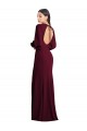 Cheapest Puff Sleeves Stretch Crepe Trumpet Long Bateau Neck Evening Dress UK