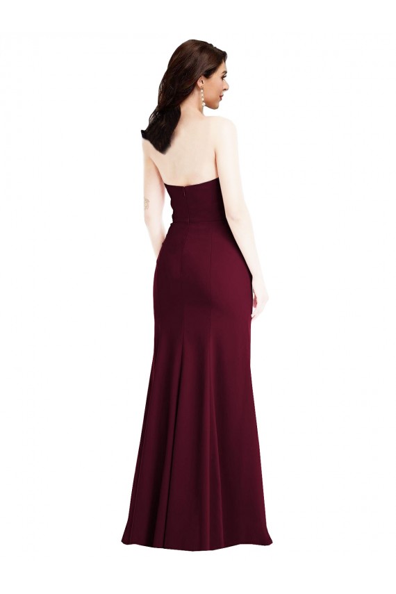 Cheapest Sleeveless Stretch Crepe Trumpet Long Strapless Formal Evening Dress UK