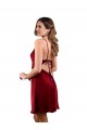 Cheapest Sleeveless Silky Satin Sheath Midi Length Open Back Cowl Neck Sexy Evening Dress UK