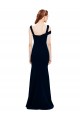 Cheapest Sleeveless Stretch Crepe Mermaid Long Off the Shoulder Dark Navy Evening Dress UK