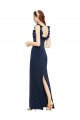 Cheapest Sleeveless Stretch Crepe Sheath Long Scoop Neck Evening Dress UK