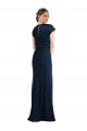 Cheapest Cap Sleeves Stretch Crepe Trumpet Long Off the Shoulder Evening Dress UK