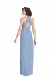 Cheapest Sleeveless Luxe Chiffon Trumpet Long V-Neck Evening Dress UK