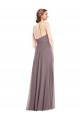 Cheapest Sleeveless Soft Chiffon A-Line Long Halter Neck Low Back Maxi Evening Dress UK