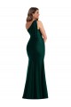 Cheapest Sleeveless Silky Satin Mermaid Long One Shoulder Plus Size Evening Dress UK