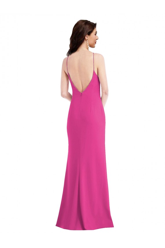 Cheapest Sleeveless Stretch Crepe Trumpet Long High Neck Maxi Evening Dress UK