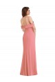 Cheapest Sleeveless Stretch Crepe Trumpet Long Low Back One Shoulder Maxi Evening Dress UK