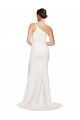 Cheapest Sleeveless Stretch Crepe Sheath Sweep Train Strapless Semi Formal Bridal Party Dress UK