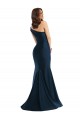 Cheapest Sleeveless Silky Satin Mermaid Long One Shoulder Evening Gown UK