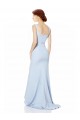 Cheapest Sleeveless Stretch Crepe Mermaid Long High Neck Bridal Party Dress UK