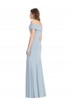 Cheapest Sleeveless Stretch Crepe Trumpet Long Off the Shoulder Semi Formal Evening Gown UK