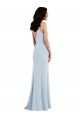 Cheapest Sleeveless Stretch Crepe Trumpet Long V-Neck Maxi Evening Dress UK