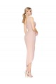 Cheapest Sleeveless Crepe Mermaid Knee Length High Neck Mauve Evening Dress UK