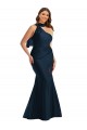 Cheapest Sleeveless Silky Satin Mermaid Long Halter Neck Plus Size Evening Dress UK