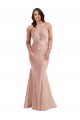 Cheapest Sleeveless Silky Satin Mermaid Long Open Back Halter Neck Plus Size Evening Dress UK