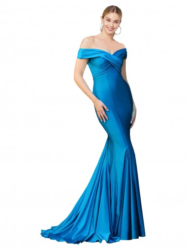 Cheapest Sleeveless Satin Mermaid Long High Neck Evening Dress UK