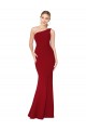 Cheapest Sleeveless Stretch Crepe Mermaid Long High Neck One Shoulder Evening Gowns UK