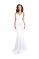 Cheapest Sleeveless Stretch Crepe Mermaid Long High Neck White Sexy Evening Dress UK