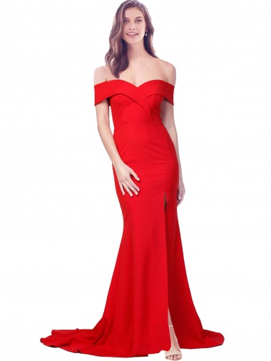 Cheapest Sleeveless Stretch Crepe Mermaid Long Sweetheart Evening Dresses UK