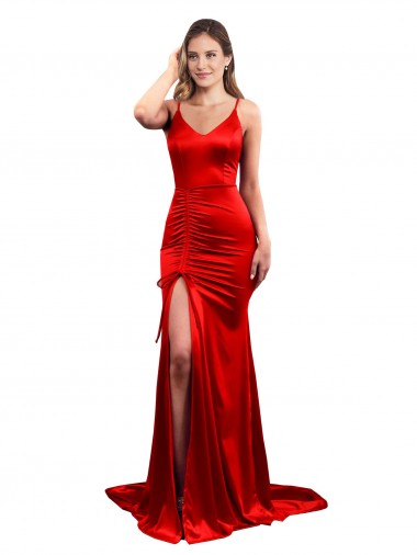 Cheapest Sexy Sleeveless Stretch Satin Mermaid Long Sweetheart Evening Dress UK