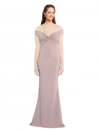 Cheapest Sleeveless Stretch Crepe Mermaid Long V-Neck Keyhole Back Evening Dress UK