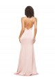 Cheapest Sleeveless Silky Satin Sheath Long Low Back One Shoulder Evening Dress UK