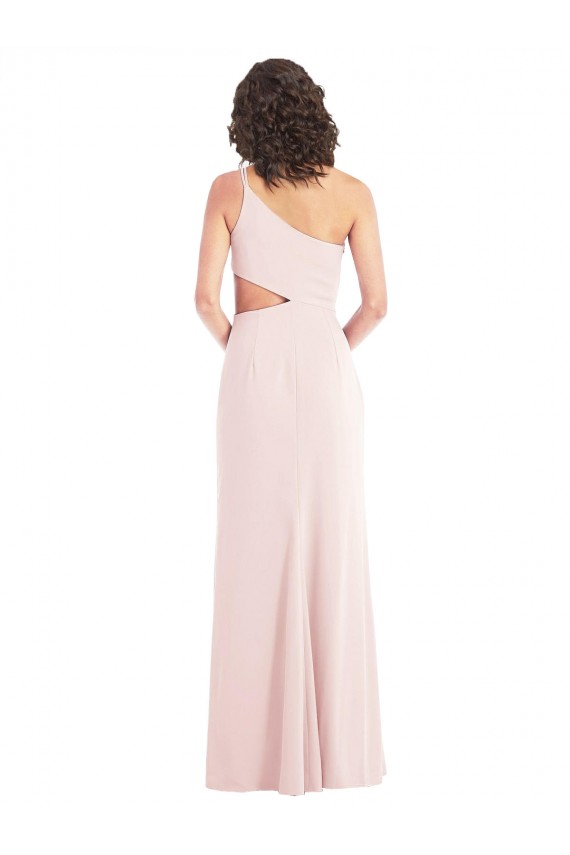 Cheapest Sleeveless Stretch Crepe Trumpet Long One Shoulder Maxi Evening Gown UK