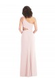 Cheapest Sleeveless Stretch Crepe Trumpet Long One Shoulder Maxi Evening Gown UK