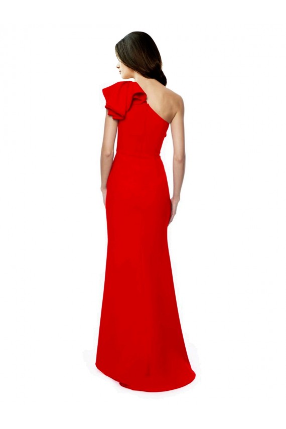 Cheapest Sleeveless Stretch Crepe Mermaid Long High Neck Red Evening Gown UK