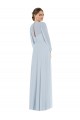 Cheapest Puff Sleeves Soft Chiffon A-Line Long Strapless Maxi Evening Dress UK