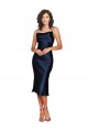 Cheapest Sleeveless Silky Satin Sheath Cocktail Length Cowl Neck Evening Dress UK